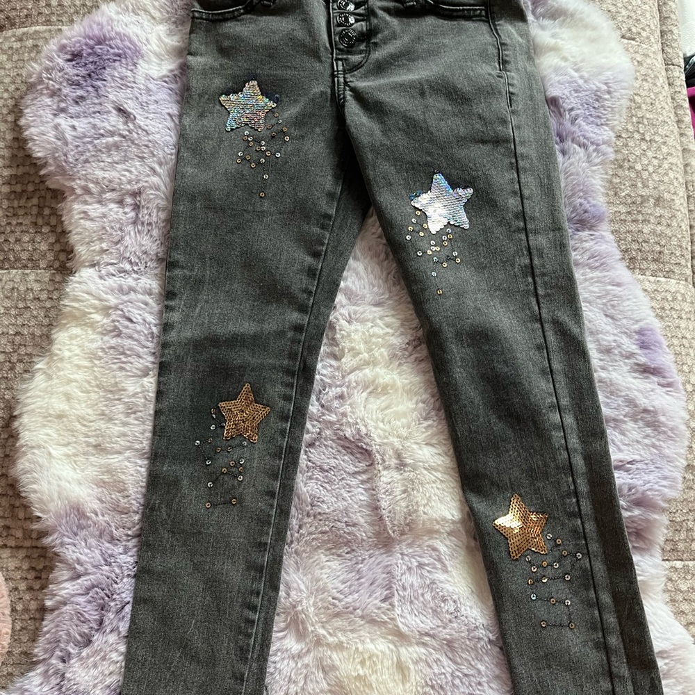 Girls cat and jack star sequin jeans